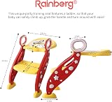 Rainberg Kids Potty Training Toilet Seat with Ladder Adjustable Height Red view 4
