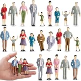 Namalu 14 Pcs Miniature People Figurines 1:25 Scale Painted Dollhouse | Painted Model Train People, Plastic Dollhouse Miniatures, Little Figurines for Diorama Village Projects, 2cm Poses