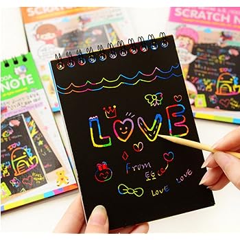 Download Amazon.com: Rainbow Scratch Paper Art Kit for Kids: 20 BIG Sheets of Rainbow Color Scratch Off ...