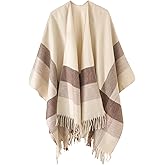 Women's Shawl Wraps Open Front Poncho Cape Tassel Oversized Sweater Winter Scarf Casual Cardigan Shawls