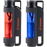 Firebird Illume Torch Lighter 2-Pack &ndash; Triple Jet Flame, Single-Action Ignition, Full-View Fuel Tank, Rubberized Grip, Wind Resistant, Refillable Butane Lighter (Red + Blue)