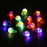 Novelty Place [Party Stars] Flashing LED Bumpy Jelly Ring Light-Up Toys (12 Pack)