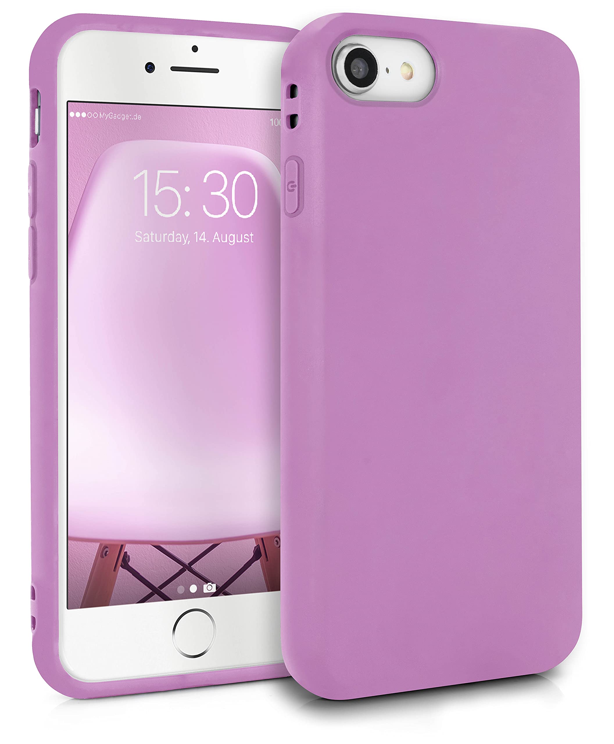 MyGadget TPU Case for iPhone 7 | 8 | SE 2020 | 2022 - [ Camera Protection & Anti Fingerprint ] - Silicone Cover with Soft Touch & Anti Scratch Shell - Matte Pink Lilac — image 1