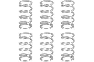 uxcell 6Pcs Compression Springs, 1.2mm Wire Diameter x 10mm OD x 20mm Length 304 Stainless Steel Extension Spring Ballpoint P