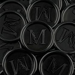 25Pcs Black Wax Seal Stickers Handmade Vintage