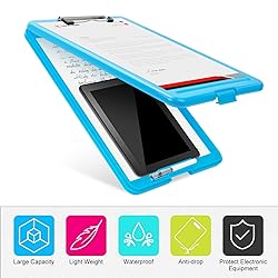 6 Pack Plastic Clipboard with Storage, IKAYAS Heavy
