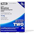 Rugby Clear Nicotine Patches - Transdermal System Patch - Smoking or Vaping Quitting Aid - Step 2-14mg - 14 Count (1 Pack)