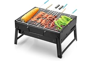 HIMALY Barbecue Grill Portable BBQ Charcoal Grill Smoker Grill for Outdoor Cooking Camping Hiking Picnics Backpacking