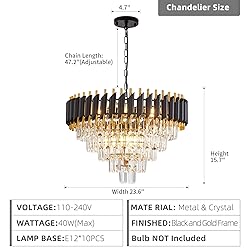 Aixialin 10-Light Large Crystal Chandelier