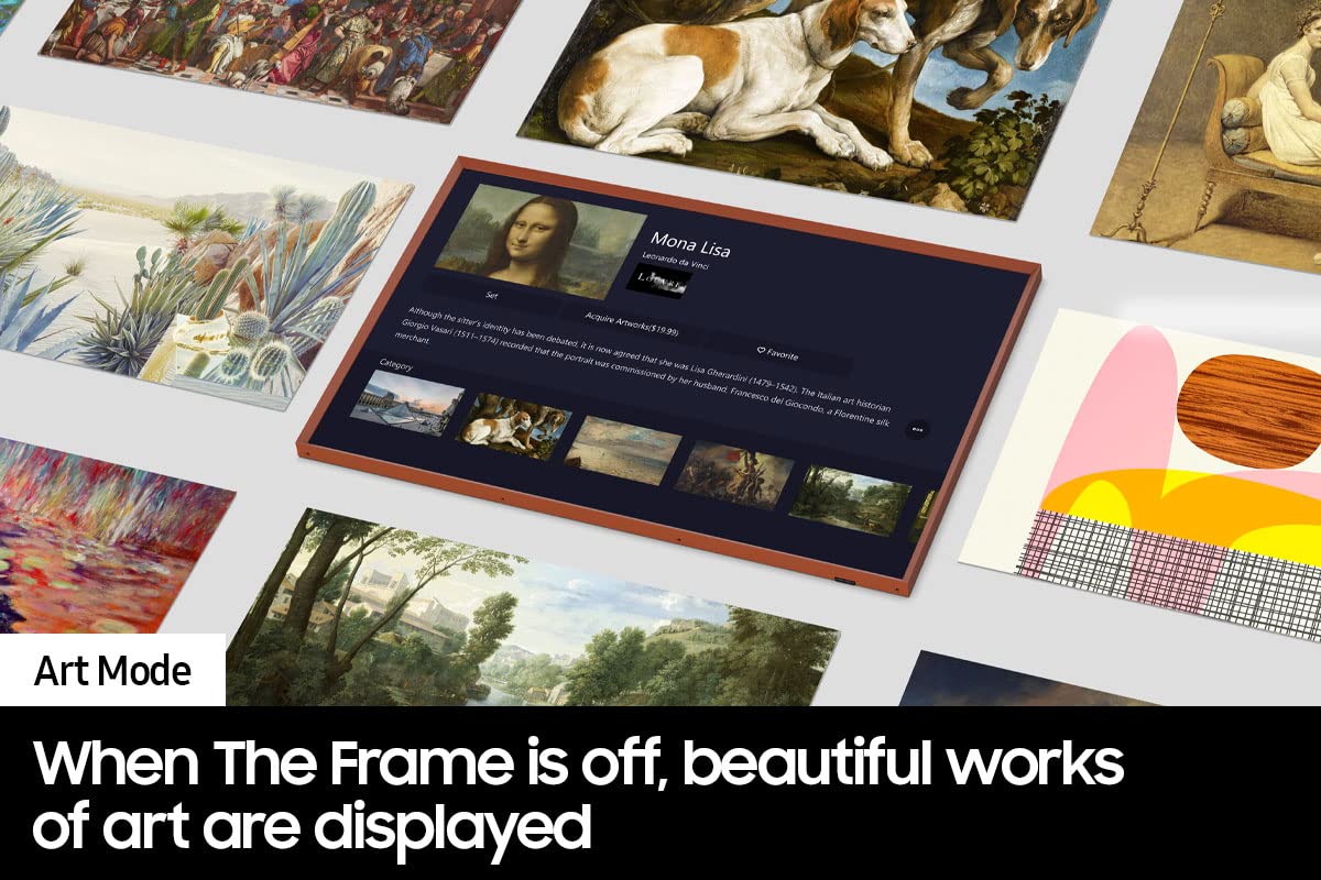 Samsung 32-Inch Class QLED The Frame LS03C Series, Quantum HDR, Art Mode, Anti-Reflection Matte Display, Slim Fit Wall Mount Included, Smart TV w/Alexa Built-in (QN32LS03CB)