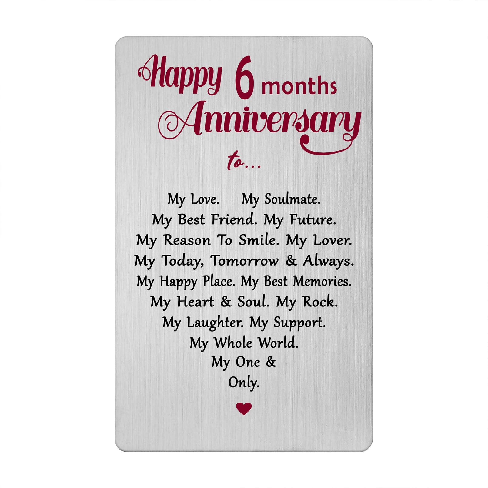 Gezxin 6 Month Anniversary Card for Boyfriend Girlfriend Him Her- Happy 6th Six Sixth Months Anniversary Keepsake Gifts