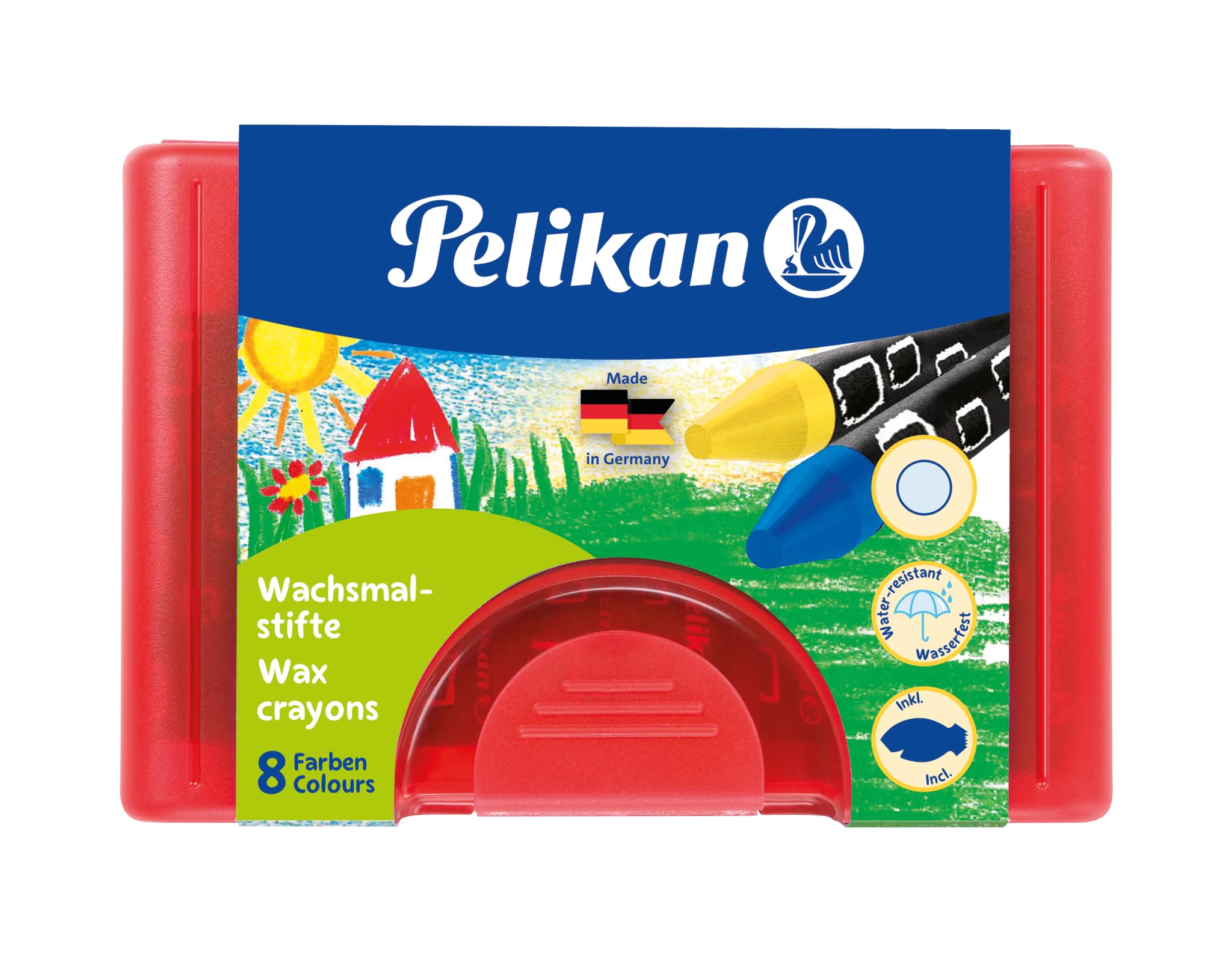 Pelikan 723148 Wax Crayons 665/8 Waterproof 8 Sticks