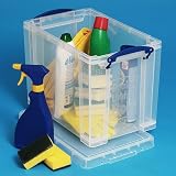 Really Useful Box 19 Litre Plastic Storage Clear with Clip Top Lid view 7