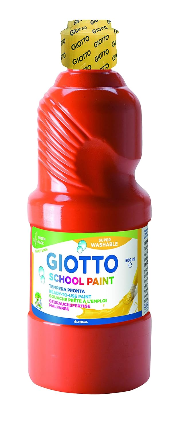 GIOTTO SCHOOL PAINT 500ML SCARLET RED,F535308 BigaMart