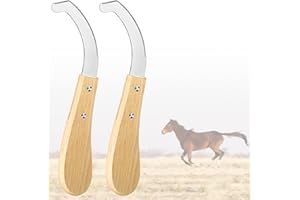 Avenuebool Bot Egg Knife for Horses, Horse Farrier Tool Grooming Bugs, Stainless Steel Blade with Wood Handle, Precision Grooming Tool for Bot Egg Removal