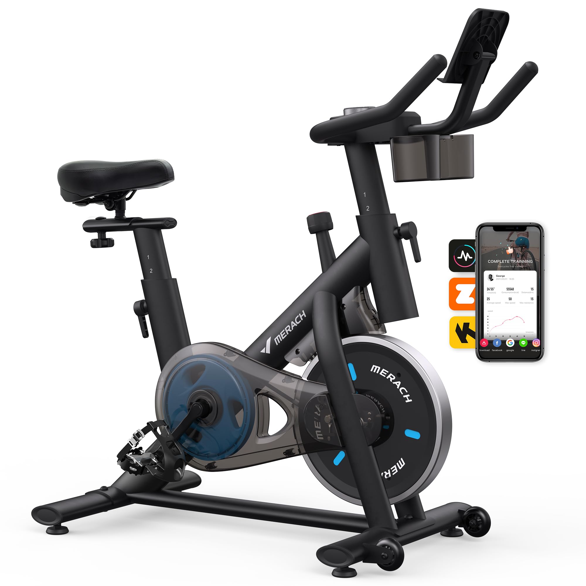Photo 1 of ***FACTORY SEALED*** MERACH Exercise Bike, Brake Pad Stationary Bike with Exclusive App, Low Noise Indoor Cycling Bike with 300lbs Weight Capacity, Tablet Mount and Fitness Courses for Weight Loss