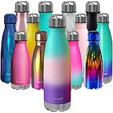 CHILLOUT LIFE Stainless Steel Water Bottle: 17 oz Double Wall Insulated Cola Bottle Shape for Cold and Warm Drinks, BPA Free Metal Sports Bottle