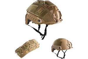 BOOIU Airsoft Helmet, PJ Type Tactical Fast Helmet with Cover, Paintball Military Tactical Gear with Front NVG Mount Side Rail and Breathable Vent Holes for Cosplay Outdoor Activities