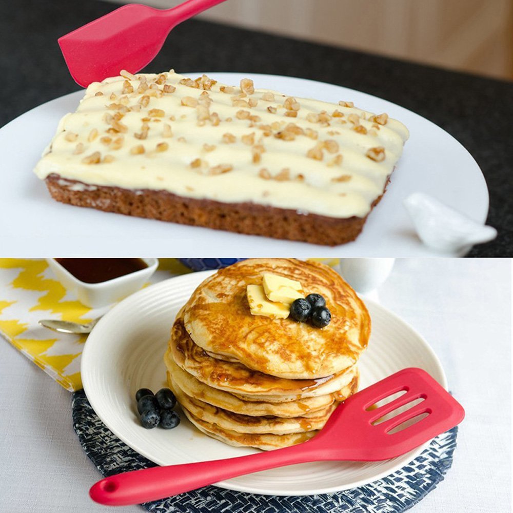 Cooking Utensils - Silicone Kitchen Set in Hygienic Solid Coating - Heat Resistant Baking Tools (5 Piece)