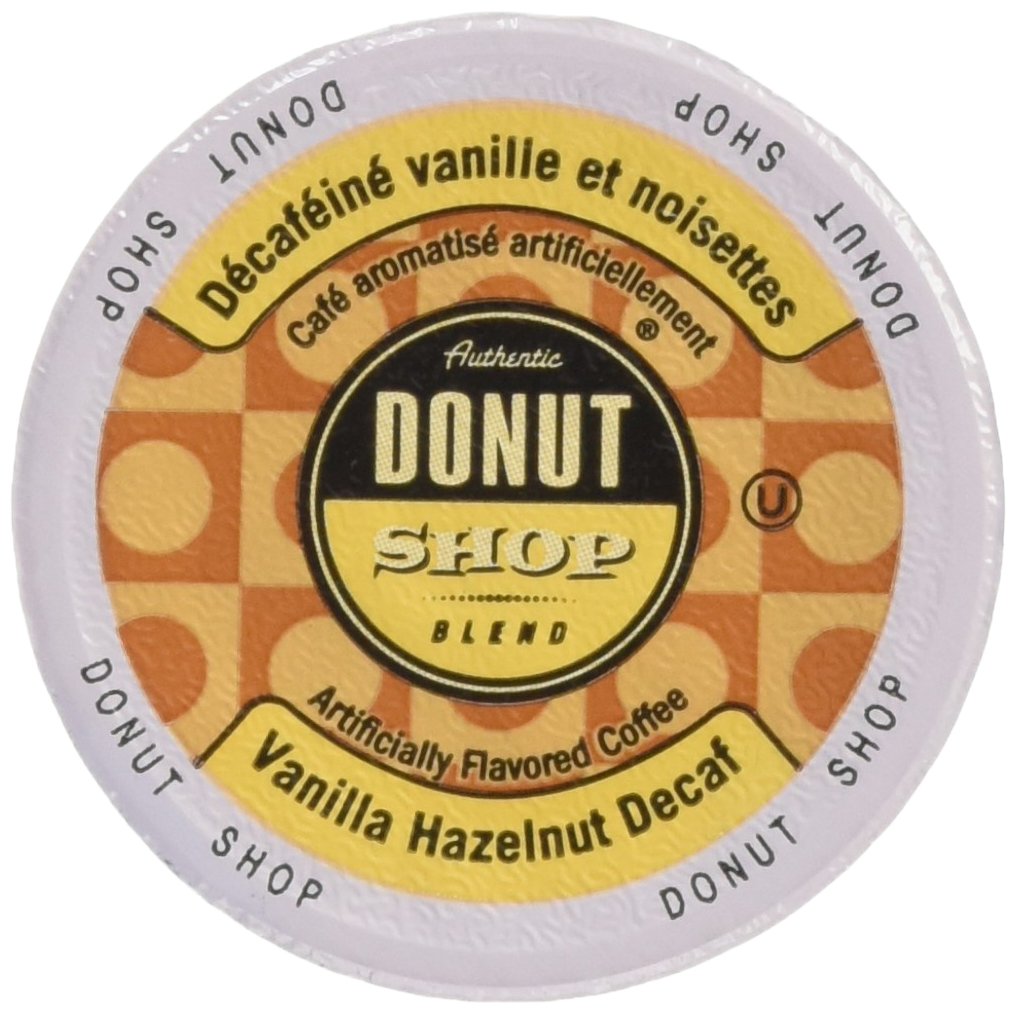 Authentic Donut Shop Blend Decaf Vanilla Hazelnut Single Serve Cups for Keurig K Cup Brewers, 24 Count