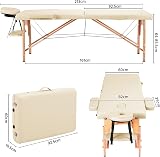 Yaheetech Portable Massage Table Folding Spa Bed 60 cm Width Cream view 3