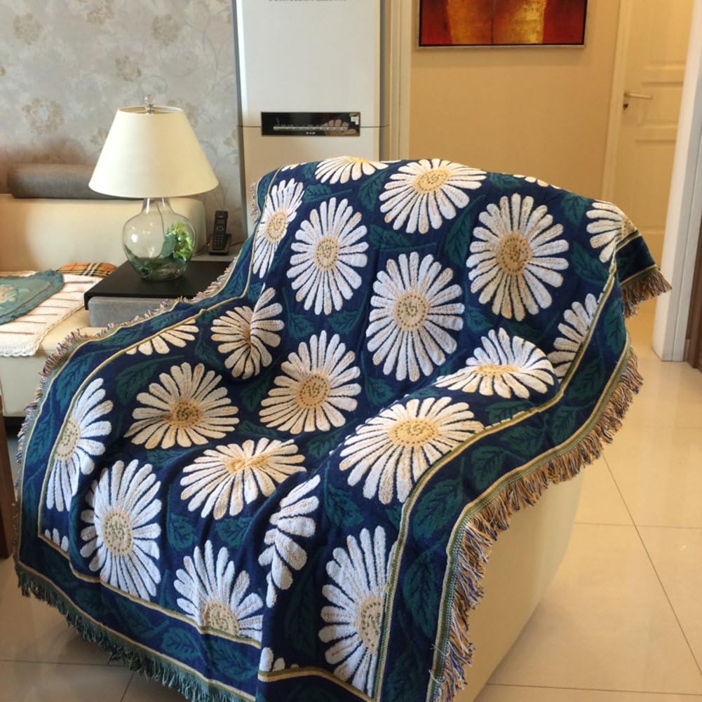 HDVHXVHJWCXHXF European-style Sofa Towel/Mediterranean Cloth/Four Seasons Autumn And Winter Sofa Towel/Fluid Systems,Anti-skidding,Full Cover Sofa Towel-A 210x240cm(83x94inch)