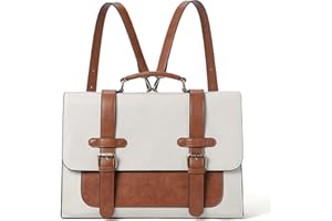 CLUCI Briefcase for Women 15.6 inch Vegan Leather laptop backpack Messenger Bag Large Computer Handbags for Work Beige-brown