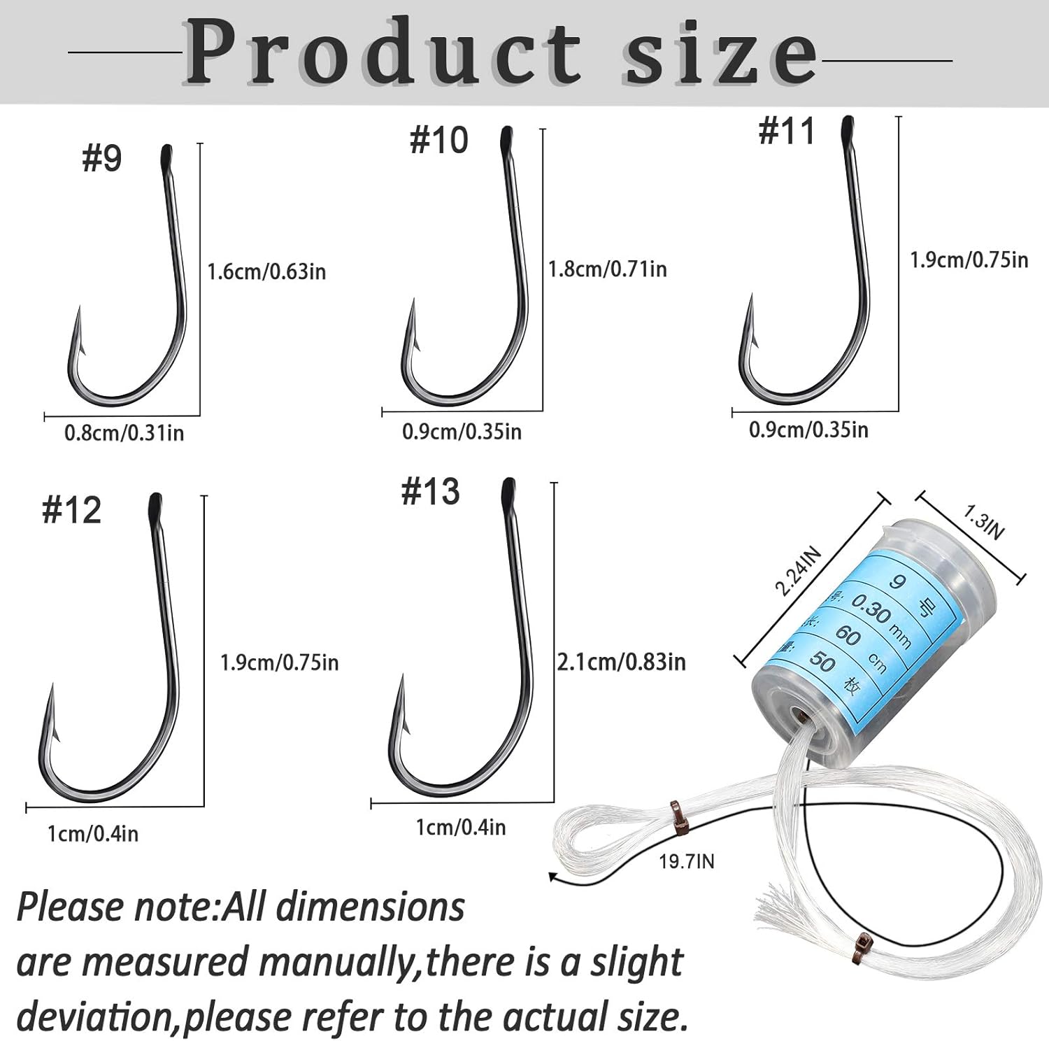 Aoriher 250 Pieces Fishing Hooks with Line Fishing Rig Wire Line Leader Tackle Fish Hooks with Nylon Line Leaders for Saltwater and Freshwater : Sports & Outdoors