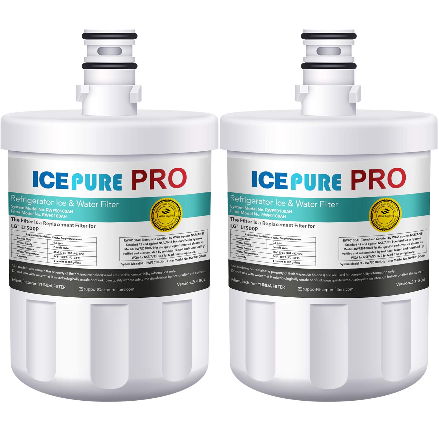 ICEPURE PRO LT500P NSF 53&42 Certified Refrigerator Water Filter