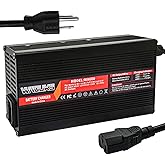 WAOUKS 58.8V 10A Li-ion Battery Charger Used for 14S 52V 51.8V Lithium Battery Pack Charger with Cooling Fan Smart Charger Output C13 PING Connector