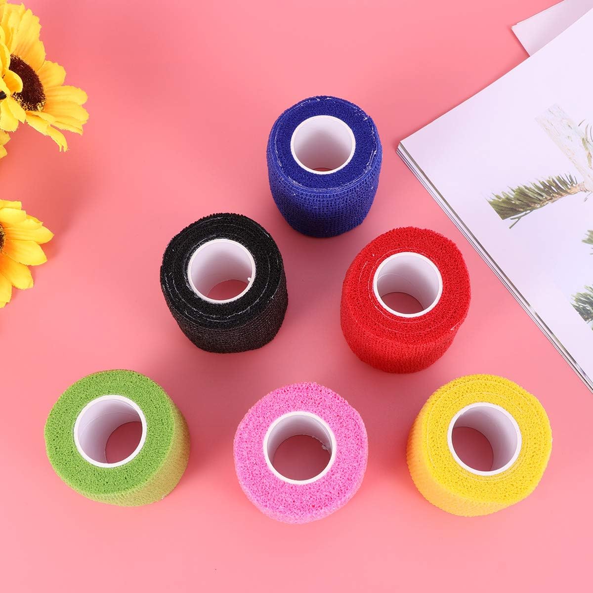 Mixed Color NUOBESTY 6pcs Self Adhesive Bandage Wrap Non