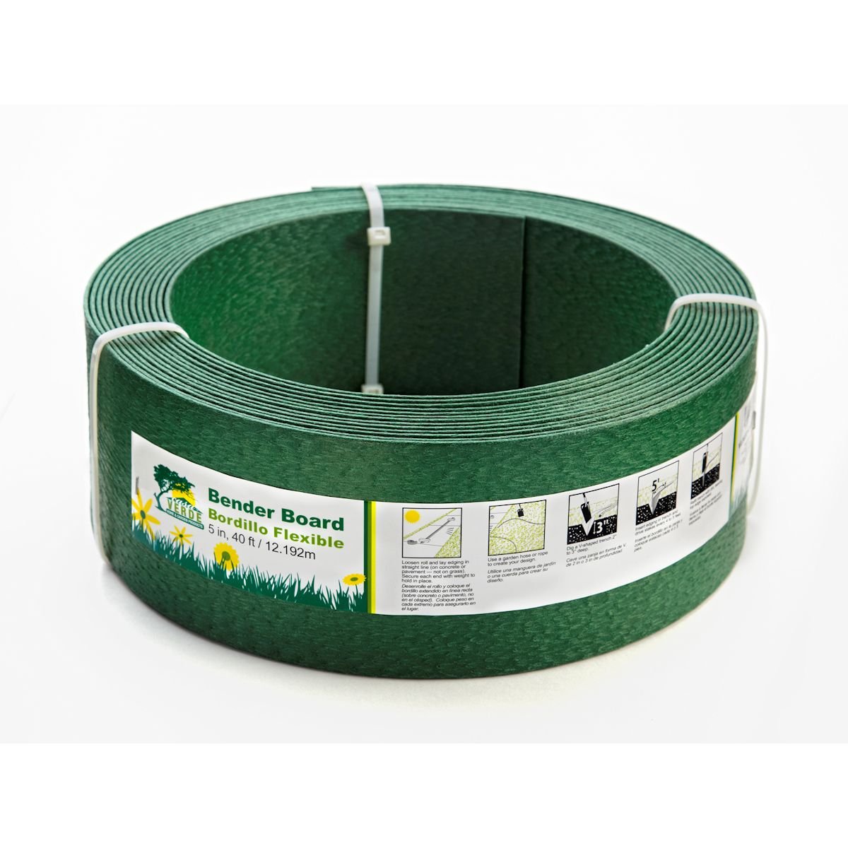 Casa Verde VL003713GN0020S Bender Board Lawn Edging with Stakes, 5Inch