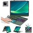 BABG Keyboard Case for iPad Air 13 inch(M3/M2)&iPad Pro 13, iPad Pro 12.9(6th/5th /4th/3rd Gen) Case with Keyboard,360° Rotatable,Toupad,Backlits,Pencil Charging-Green