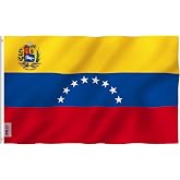 Anley Fly Breeze 3x5 Foot Venezuela 8 Stars Flag - Vivid Color and Fade proof - Canvas Header and Double Stitched - Bolivarian Republic of Venezuela Flags Polyester with Brass Grommets 3 X 5 Ft