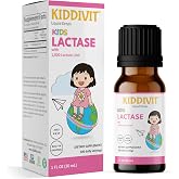 Kiddivit Lactase Kids Drops 1000 Units &ndash; 50 Daily Servings, 1 FL OZ (30 mL) &ndash; Lactose Digestion &amp; Colic Relief &ndash; Sugar Free, Gluten Free, Vegetarian Friendly