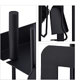 Relaxdays 5-Piece Fireplace Tool Set Steel Black Modern Stand Tongs Shovel Broom view 8