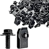 CSMATEYEAH 100 Pcs M6-1.0 Body Bolts U Nuts Kits, Bumper Fender Liner Push Pull Metal Rust-Resistant U Retainer, Universal fo