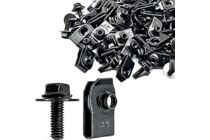 CSMATEYEAH 100 Pcs M6-1.0 Body Bolts U Nuts Kits, Bumper Fender Liner Push Pull Metal Rust-Resistant U Retainer, Universal fo
