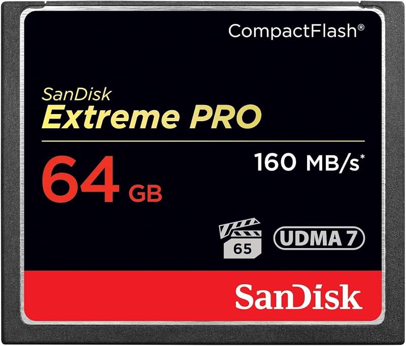 SanDisk Extreme Pro 64GB CompactFlash 160 MB/s Memory Card Black Gold Red