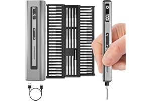 AM ARROWMAX Mini Electric Screwdriver, 5 Torque Modes Precision Electric Screwdriver, 60-in-1 Magnetic Bits 5/32''Hex, Max 3 N.m, Repair Tool Set for Phone Camera Laptop Watch (SES NANO)