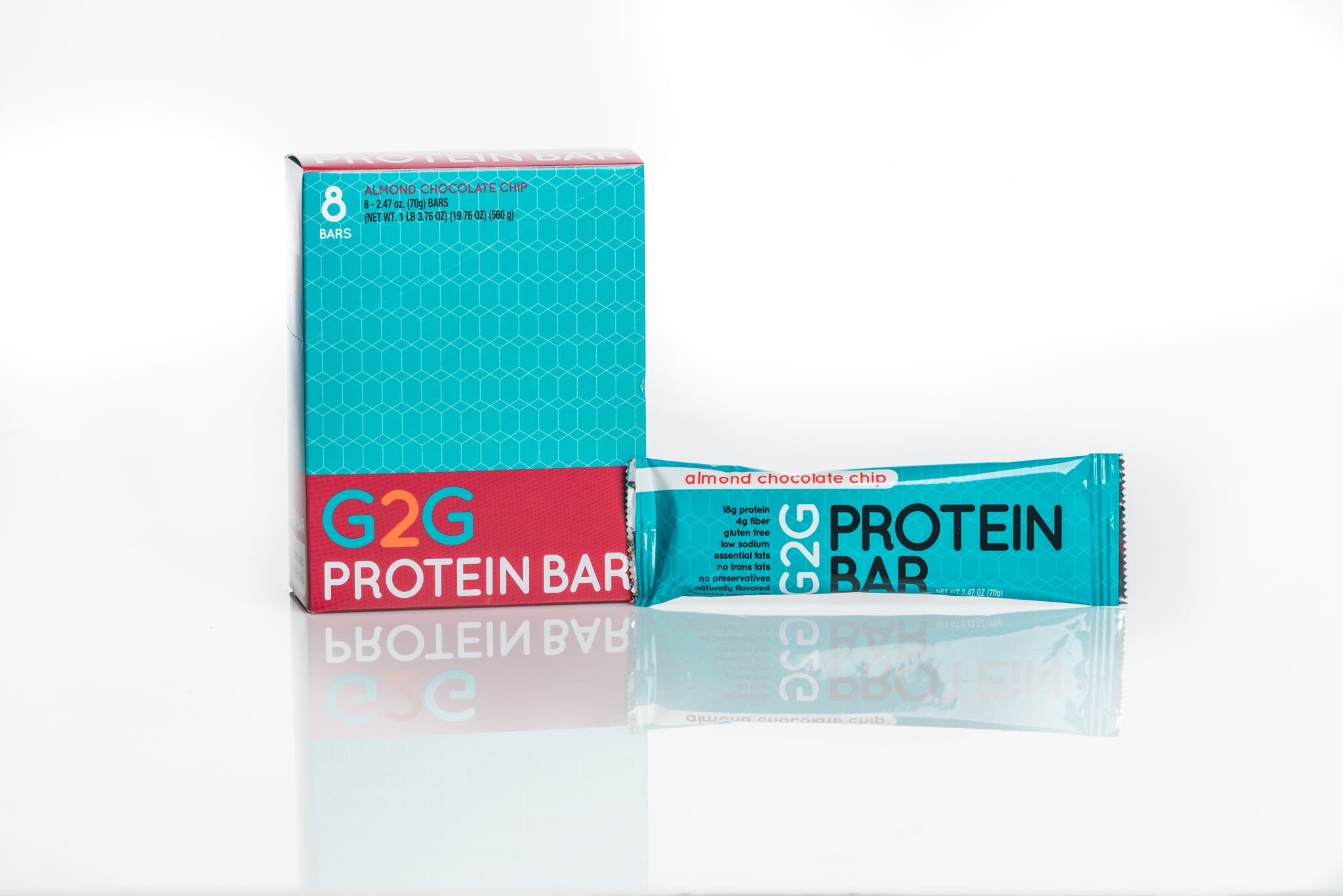 G2G Protein Bar, Almond Fruit Nut Protein Bar, 8 Count Box