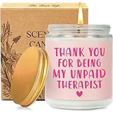 Funny Thanksgiving Candle for Women Best Friend, Thank You for Being My Unpaid Therapist Candle, Unique Friendship Birthday Christmas Candles for Her, Bestfriends, Sister, Coworkers, Bestie, Mom-98