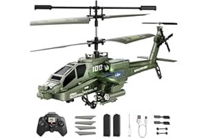 XIKOTEC RC Helicopter, Remote Control Helicopter Toy for Kids, Beginners and Adults with Altitude Hold, Gyro & LED Light, 2 Batteries & USB-C Charging, Gift for Boys Ages 8-12 (Green)