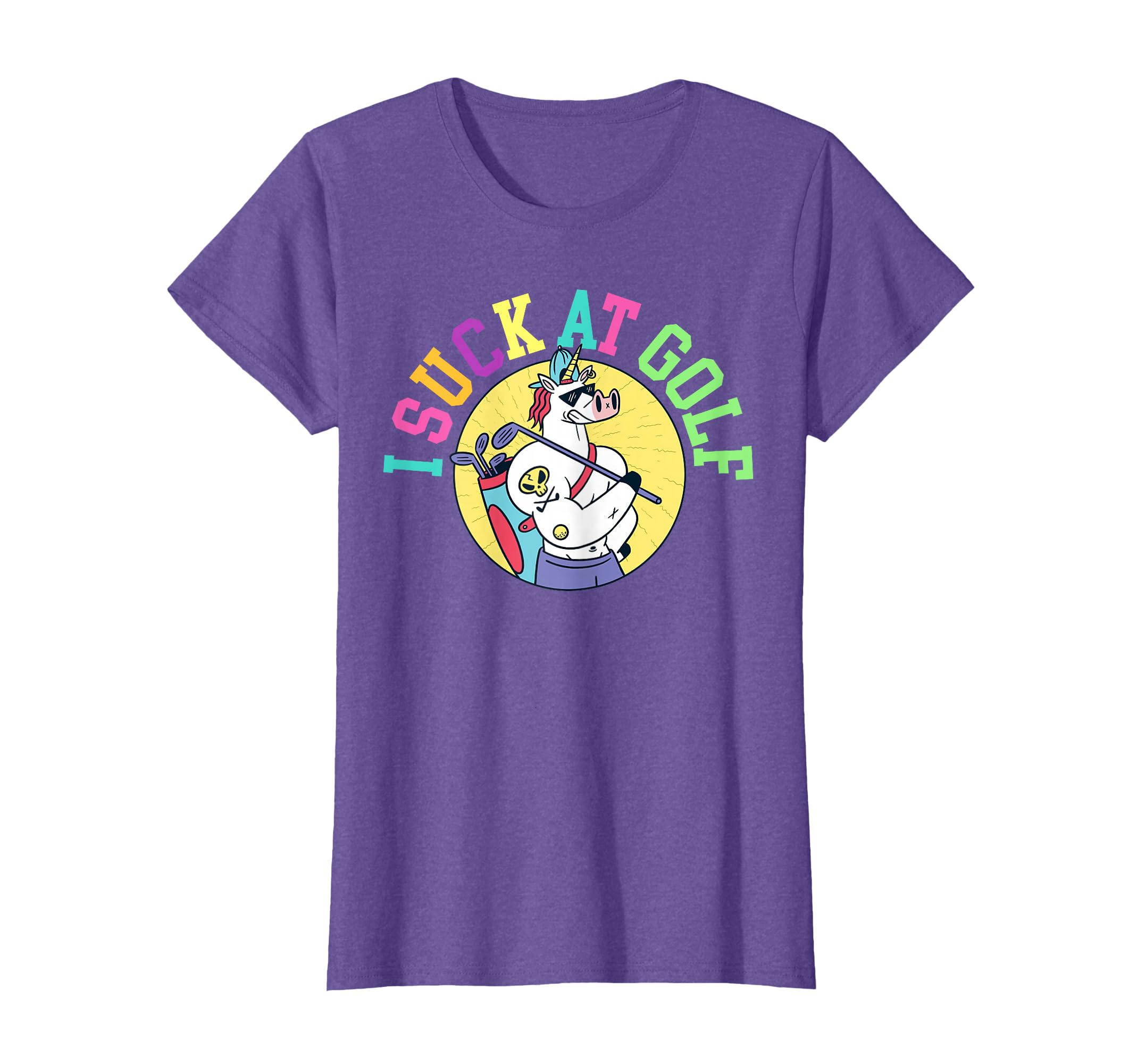 I Suck At Golf Unicorn Ball Swing Golfing Course Sports Golf T-Shirt