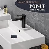 Wasserrhythm Pop Up Basin Waste Matte Black 1/4 BSPP UK Standard Slotted with view 2
