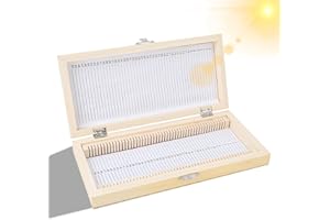 OUMEFAR Microscope Slide Box Large-Capacity Biological Slide Storage Box Wooden Storage Box for Slice Collection