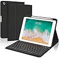 BOBOLEE Keyboard Case for iPad 9.7 inch 6th 2018, 5th Gen. 2017, Air 2 2014 Released, Wireless Detachable Keyboard, Thin Slim Folio Cover Shell with Pen Holder, Auto Sleep Wake, BL