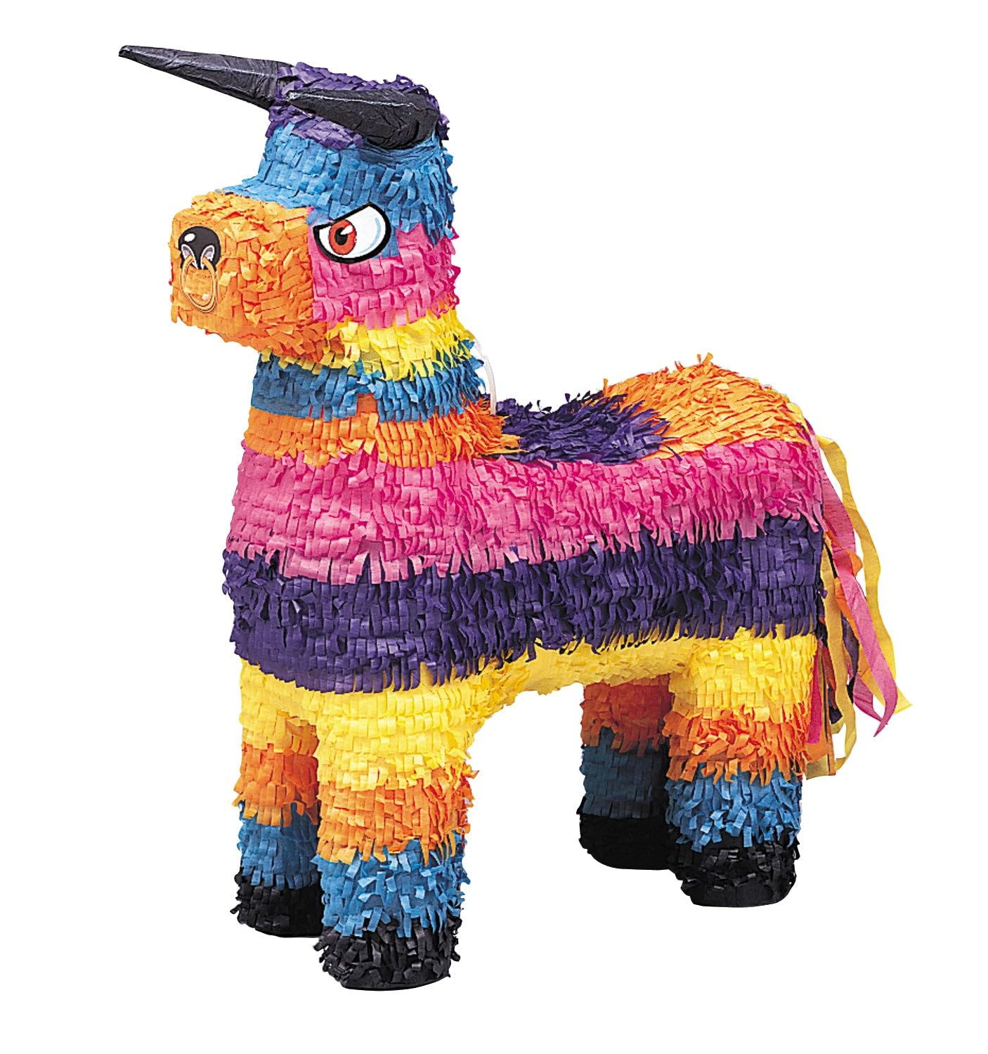 Bull-Shaped Multicolor 3D Pinata (45cm x 38cm) 1 Piece - Vibrant Party Pinata, Fun and Exciting Decoration for Celebrations