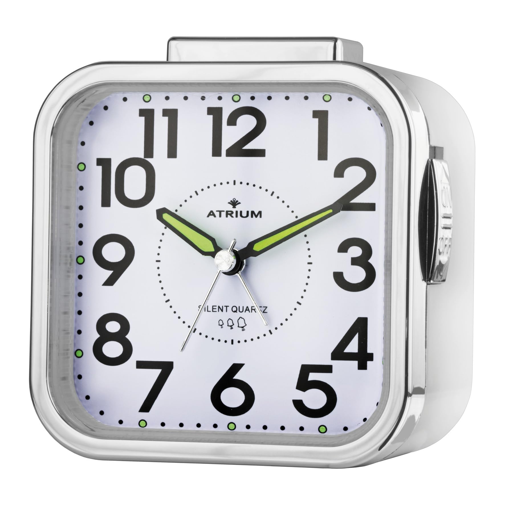 Atrium A530-0 Senior Alarm Clock Extra Clear Analogue Quartz No Ticking Large Numbers Extra Loud Bell Signal White