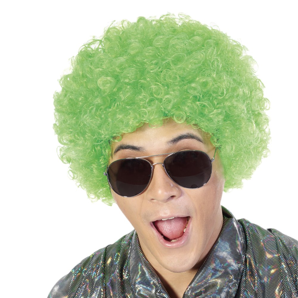 Photo 1 of FREE BEAUTY Fluffy Afro Synthetic Clown Wig for Men Women Cosplay Anime Party St. Patrick's Day Christmas Halloween Fancy Funny Wigs (Green)